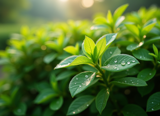 Les arbustes de l’Archipel nippon : le charme à l’état brut Buisson japonais vert sous lumière naturelle en matinée
