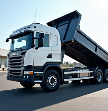 Camion benne 3 5 tonnes stationne sur le lot
