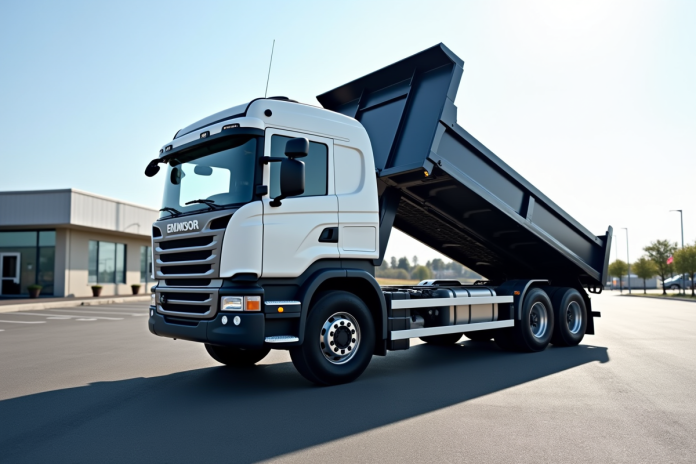 camion-benne-3-5ton-depot Camion benne 3 5 tonnes stationne sur le lot