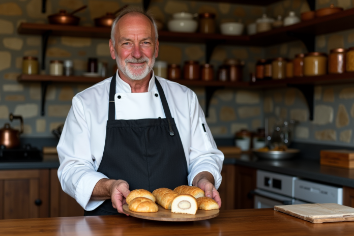 chef-artisanal-foie-gras Chef français tenant un plateau de foie gras artisanal