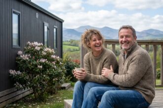 couple profitant de leur mobil home dans les Pyrénées-Orientales
