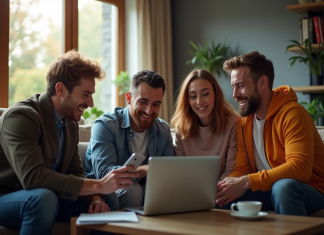 Découvrez le forum de la Ligue 2 qui vous correspond Fans passionnes de Ligue 2 discutant autour d un ordinateur