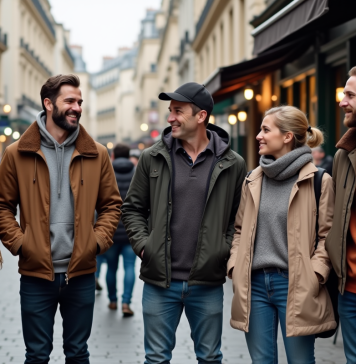 Groupe d'immigrants divers à Paris souriant ensemble