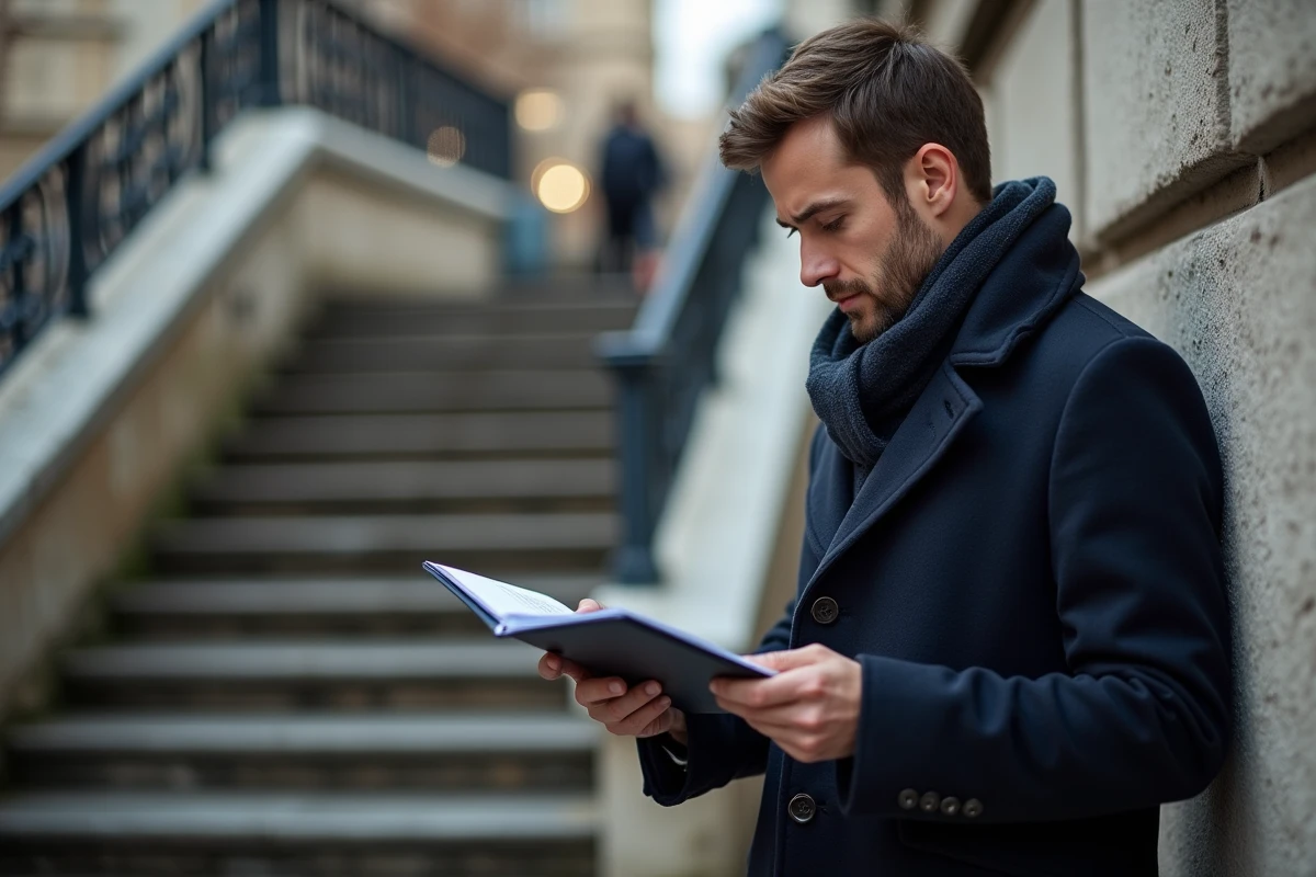 Jeune homme dans une station de métro parisienne
