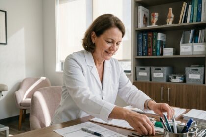 Médecin femme travaillant dans un laboratoire médical moderne