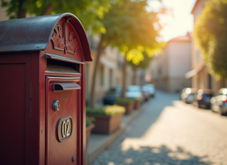 Comment fonctionne le code postal à Aix-en-Provence ? Rue ensoleillée à AixenProvence avec boîte aux lettres classique