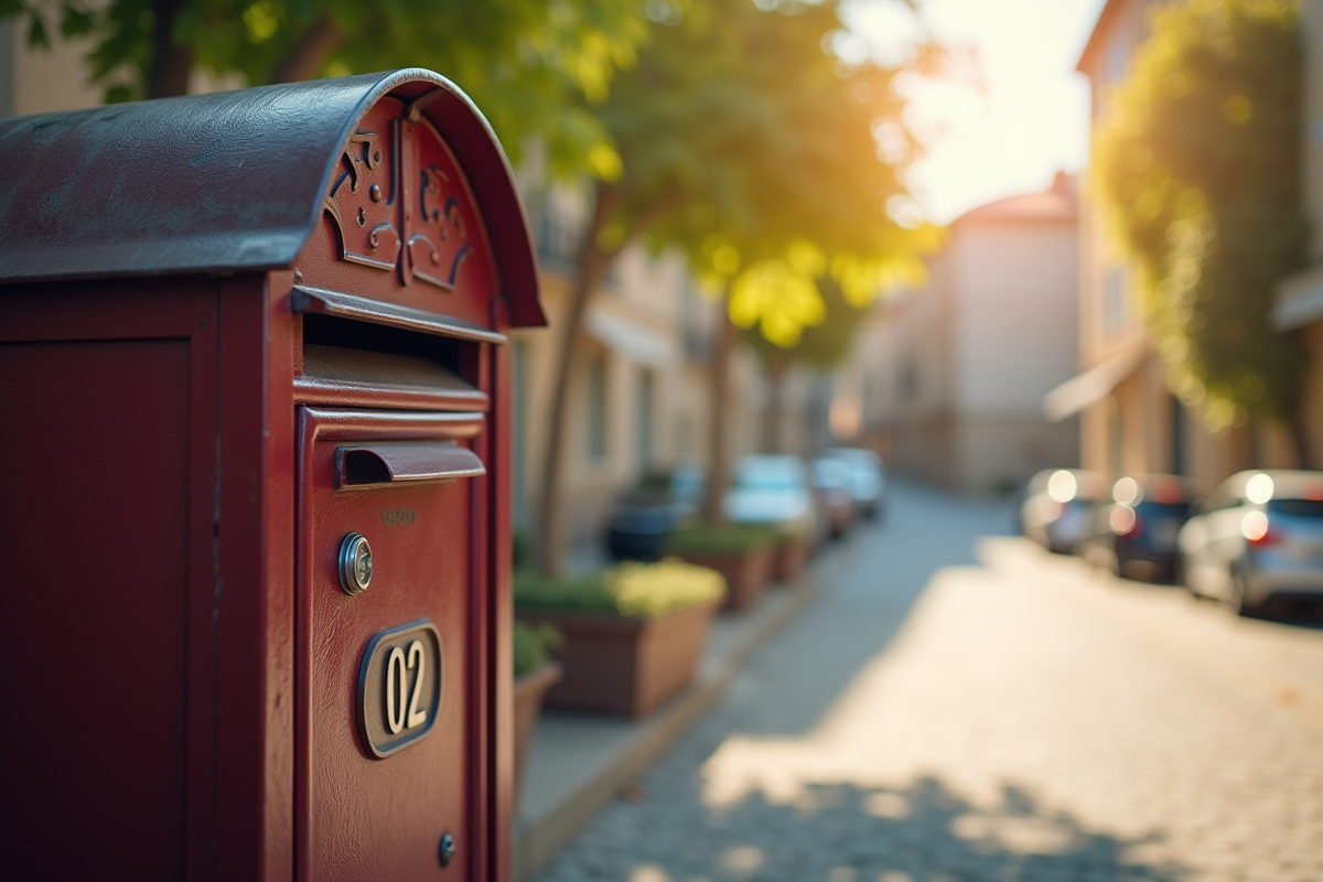 Rue ensoleillée à AixenProvence avec boîte aux lettres classique